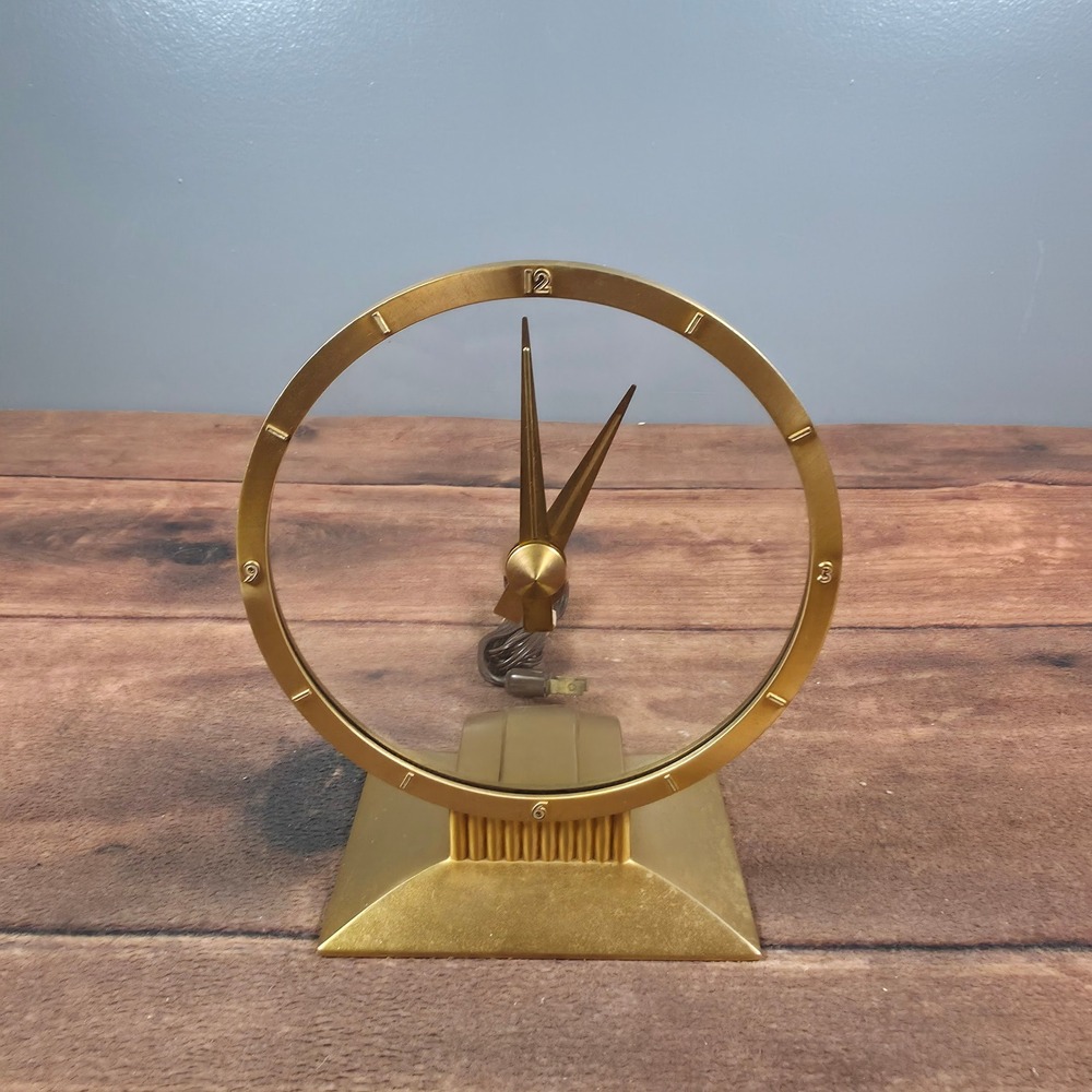 Jefferson Golden Hour Electric Clock Gold Good Vintage Mystery 580-101